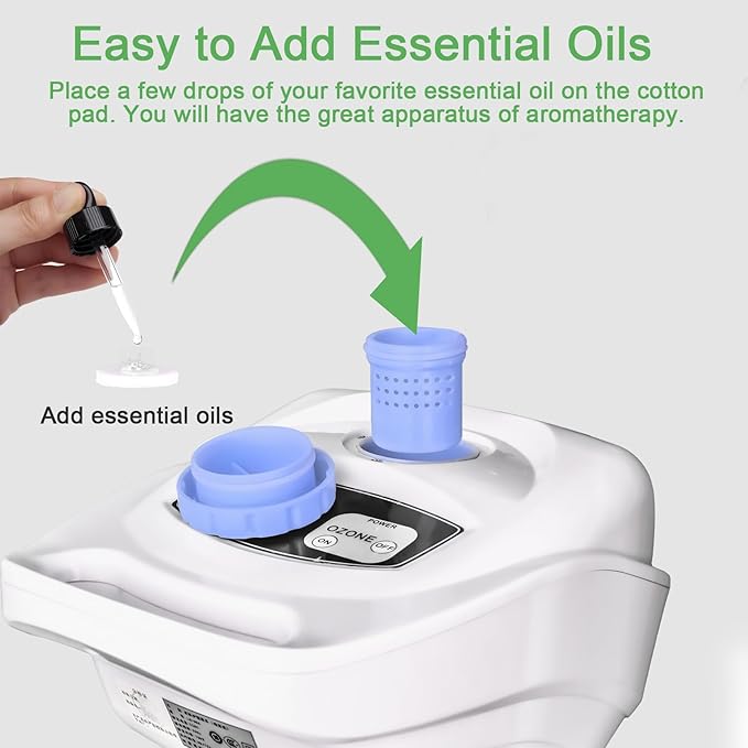 Professional Facial Steamer, 2-in-1 Face Steamer with 8X Magnifying Lamp, Ozone Face Steamer for Facial deep Cleaning Skin Firming Pores and Moisturizing Suitable for Salon, Beauty, Spa,Home (Large)