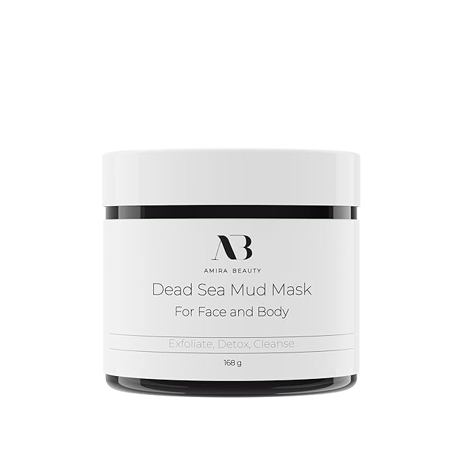 Amira Beauty Dead Sea Mud Mask for Face and Body - Reduces Pores, Acne, Blackheads and Texture - For All Skin Types 11.OZ