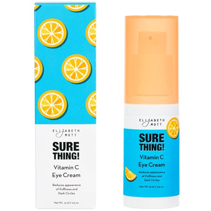 Elizabeth Mott Sure Thing Vitamin C Eye Cream – Hydrating, Brightening, Anti-Aging Eye Repair Treatment for Dark Circles & Puffiness – Vegan, Fragrance-Free, Cruelty-Free Skincare – 15ml (0.5oz)