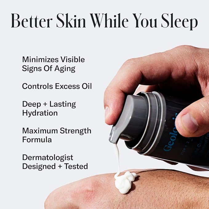 Geologie Complete Skincare Set for Men & Women | 1-Month Simple & Effective Daily Clear Skin Routine | Acne, Oily Skin, Dark Spots | Face Wash 2-Pack, Retinol Face Cream, SPF15 Moisturizer & Eye Cream