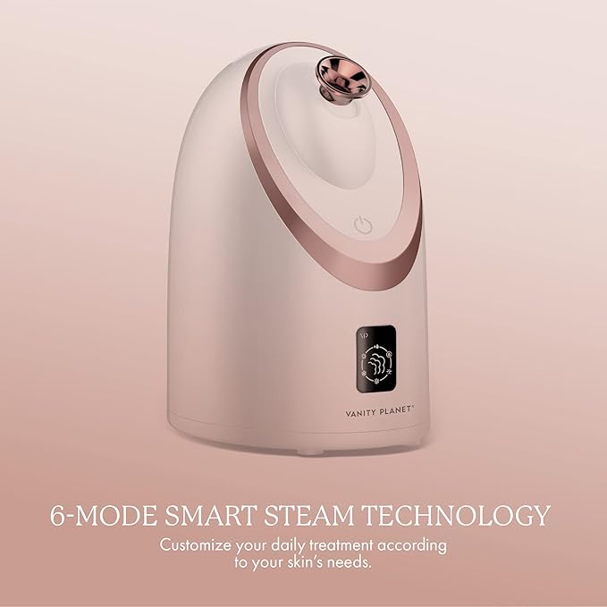 Senia Hot and Cold Facial Steamer by Vanity Planet - Detoxifying Aromatherapy Facial Steamer with Smart Steam Technology - Unclog Pores & Blackheads Cleaner Detoxifies, Cleanses & Moisturizes Skin