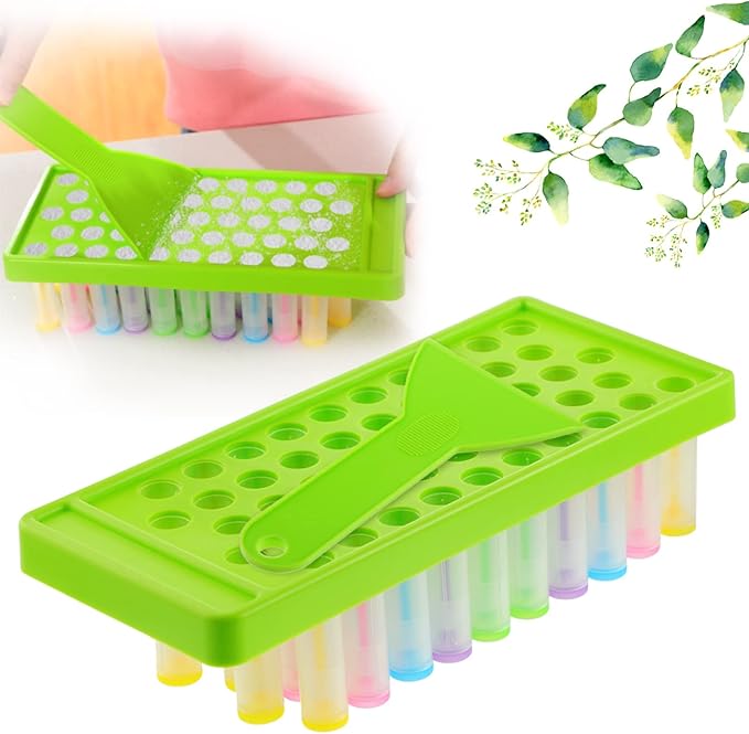 Maitys 2 Sets Lip Balm Tray and Spatula Portable Lip Filling Tray and Spatula Set Lip Tube Holder Lip Tubes Lip Balm Containers Lip Gloss Making Kit(Green)