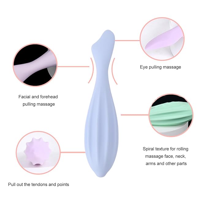 Silicone Handheld Face Massage Face Roller, Face Roller for Face and Eye Face Beauty Roller, Face Roller Beauty Silicone Massage Tool for Men Women Mothers Day Gifts,(Blue)