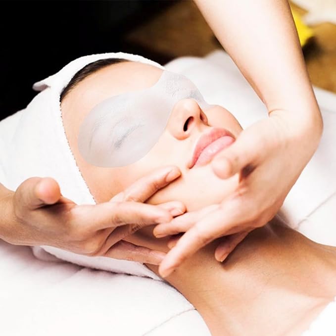 100 Sheets Disposable Eye Care Mask, Non-Woven Cotton Eye Pads for DIY Skincare, Clear Eye Mask Paper Beauty Sheets for Beauty Salon & Home Spa Use