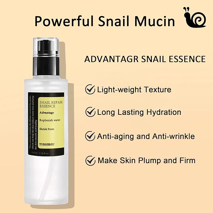Advanced Snail Mucin Set, Face Skin Care Set, Korean Skincare Gift Set for Teenage Girls, Skin Care Products Set with Serum, Cream, Eye Cream, Toner, Facial Snail Mucin Kit for Women Hydrating 4PCS