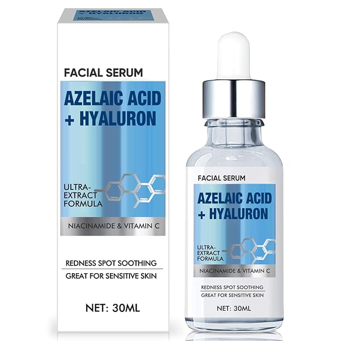 Azelaic Acid for Face, Azelaic Acid Serum for Sensitive Skin, Facial Skin Care Serum Reduces Redness, Balances Tone and Moisturizes Deeply, 30ml