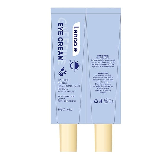 Caffeine Eye Cream, Under Eye Cream for Dark Circles and Puffiness, 4 in 1 with Niacinamide, 5% Caffeine, Retinol & Peptides - Eye Cream Anti Aging for Reduce Wrinkles, Puffiness and Bags Under Eyes