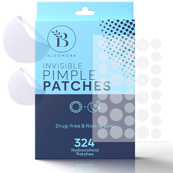 Invisible Pimple Patches (324 Count) - Hydrocolloid Acne Spot Treatment - Zit Patches for Face - Acne Treatment for Face - S/L Sizes