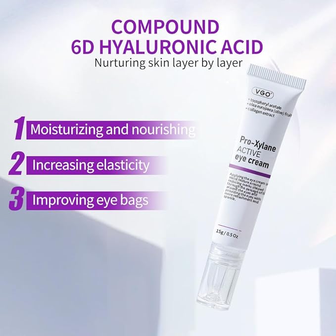 VGO Vitamin C Vitamin E Facial Serum 2.02oz + Eye Repair Cream for Dark Circles & Puffiness 0.5oz