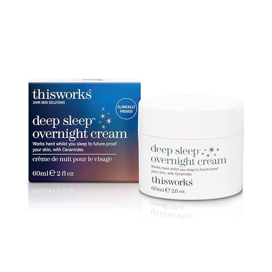 THISWORKS Deep Sleep Overnight Face Cream with Persian Silk Tree Extract, Ceramides & Copper PCA, to Help Fight Signs of Fatigue & Support Skin Renewal, 60ml