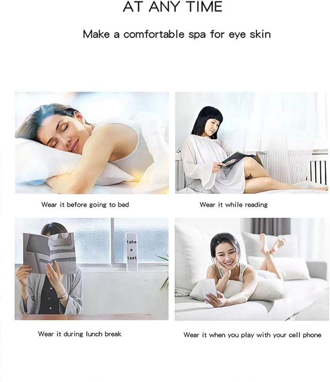 3D Eye Massager, Advanced Beauty Device for Dark Circles, Puffiness, and Wrinkles Reduction, Eyecare Glasses for Relaxation and Improved Eye Beauty Care Machine(White)