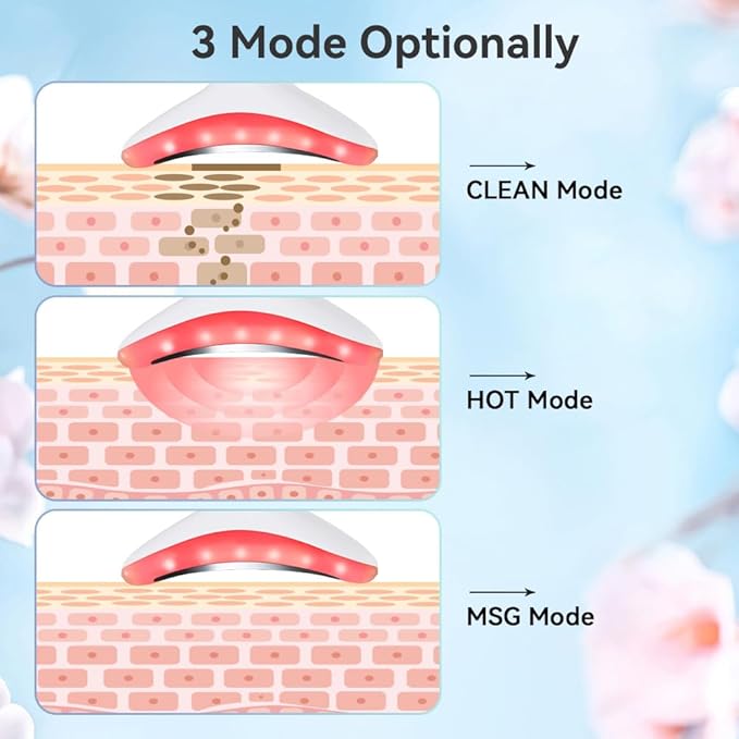 Neck Face Massager, 7 Color Facial Massager for Skin Care at Home, Face Sculpting Tool with Thermal and Vibrating, White