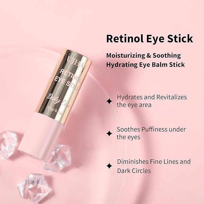 Retinol Eye Stick, Anti-Aging Eye Cream for Wrinkles, Dark Circles, Puffiness & Bags Under Eyes, All-in-one Multi Eye Balm with Caffeine, Vitamin C, Hydrating & Firming Skin