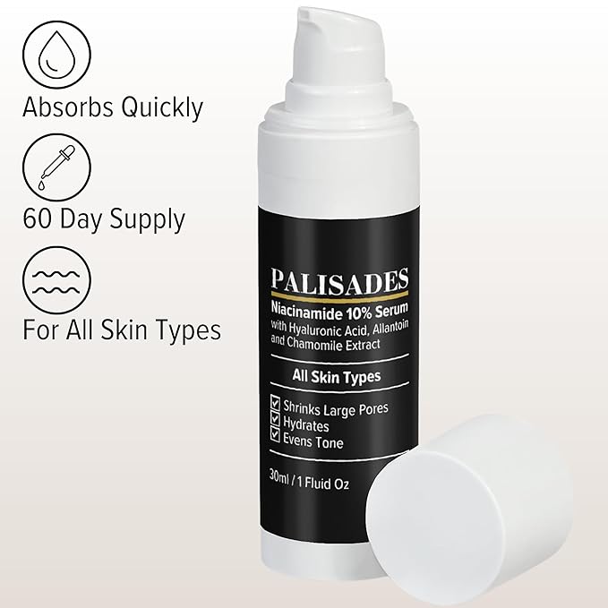 Niacinamide 10% Face Serum with Hyaluronic Acid, 2-in-1 Toning & Hydrating – Shrinks Pores, Reduces Inflammation, and Evenly Tones Skin – Anti-Aging & Hydrating Formula for All Skin Types