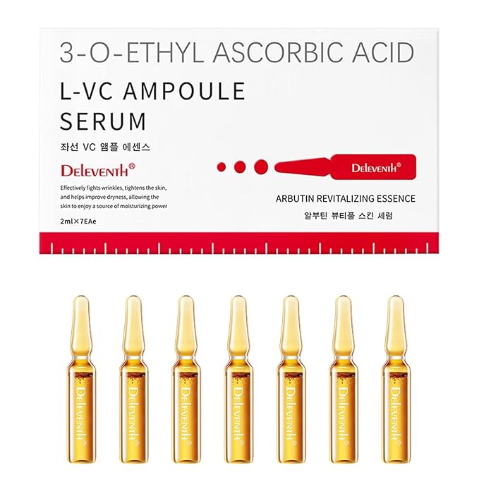 DEleventh Korean Brand Vitamin C Ampoule Serum 2ml × 7EAe / with Pro-Xylane, Anti-Aging, Brighten, Hydrate, and Smooth Skin, Creates a Radiant, Youthful Complexion