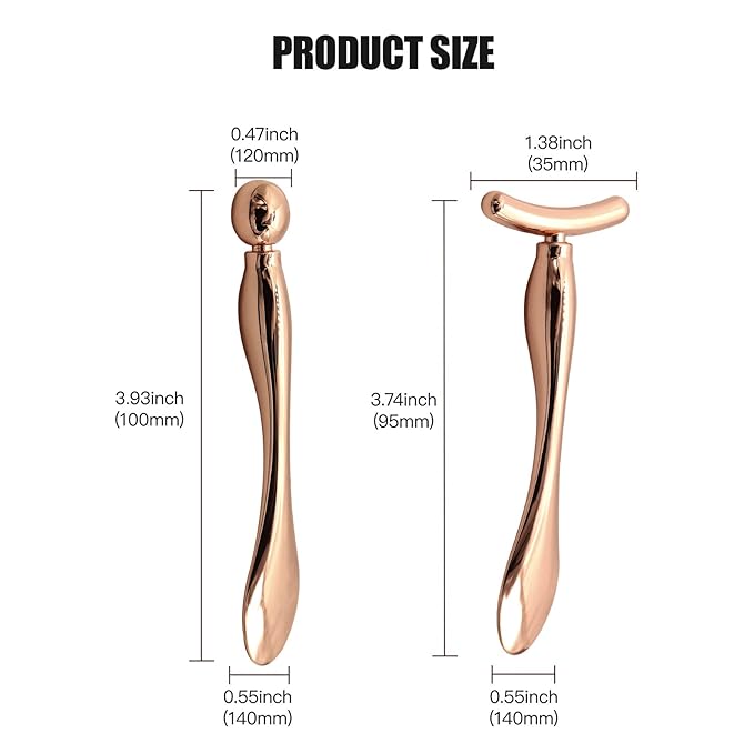2PCS Metal Eye Cream Applicator Wand Stick, Massager Skin Care Tools, Face Roller Massager Tool,Eye Massage Wand Stick Girls Women Facial Massager for Reducing Puffiness Wrinkle