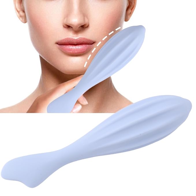 Silicone Facial Massage Roller Handheld Face Roller Massage for Promoting Circulation Face Eyes Blue