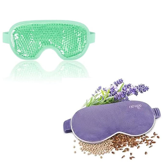 NEWGO Bundle of Cooling Eye Mask and Microwave Heated Eye Mask