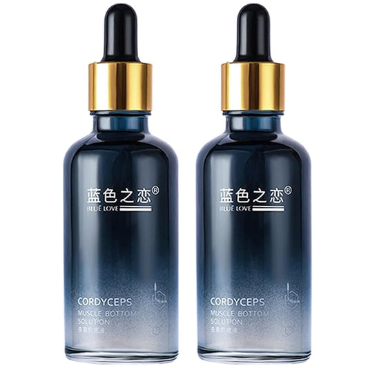 BLUE LOVE 2PC Cordyceps Facial Essence Serum - Reduces Fine Lines & Wrinkles, Hydrating & Anti-Aging Formula with Natural Ingredients for All Skin Types