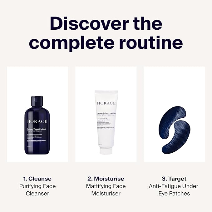 HORACE Anti-Fatigue Under-Eye Patches for Men - Dark Circle and Puffiness Reduction - Moisturising & Refreshing Hydrogel Treatment - Vegan and Silicon-free Skincare - Unscented, Pack of 5 Pairs