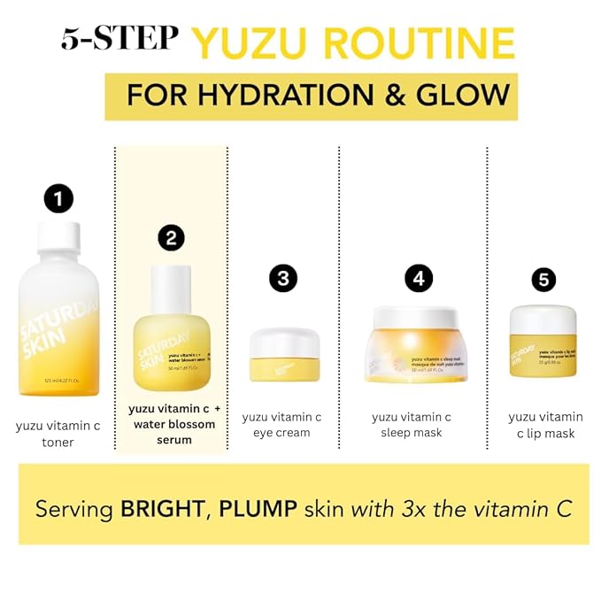 Vitamin C Serum For Face From Yuzu - Brightening Formula With Hyaluronic Acid 7 Peptide Mix And Niacinamide, Deeply Hydrate, Improve Uneven Skin Texture, Vegan, Korean Skin Care (30 ml)