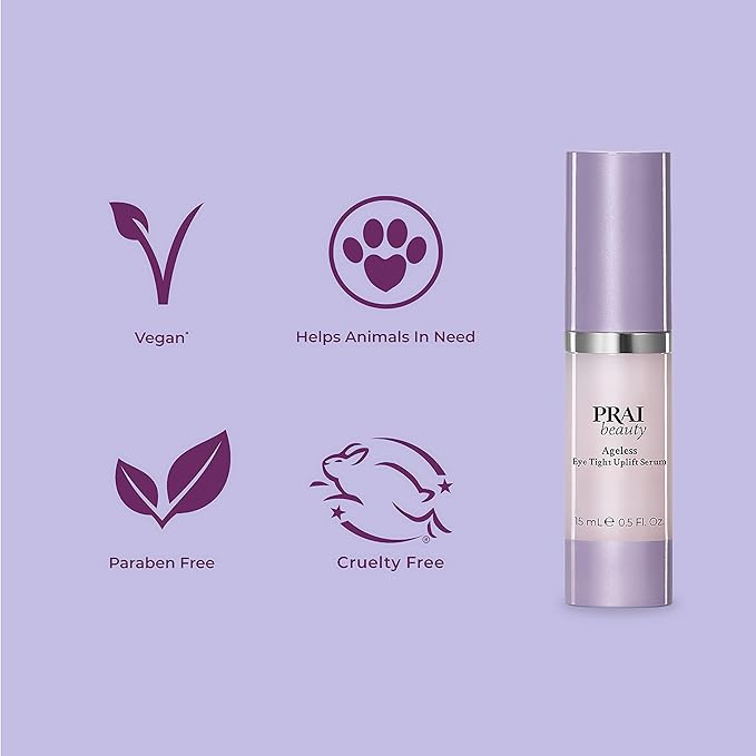 PRAI Beauty Ageless Eye Tight Uplift Serum, Anti-Aging and Hydrating Eye Serum, For Instantly Ageless Brow and Eyelid Area, 0.5 Oz
