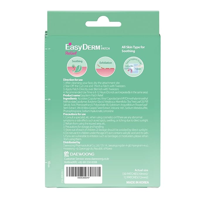 EasyDerm Relief Invisible Patch(42 counts) 10,000ppm of Tea Tree Oil and 2-in-1 Pimple Popper Tool