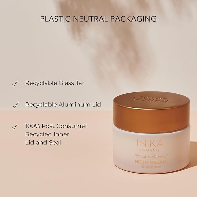 INIKA Organic Phytofuse Renew™ Night Cream | Nourishing Anti-Aging overnight skin repair cream with Natural and Vegan ingredients 50 ml
