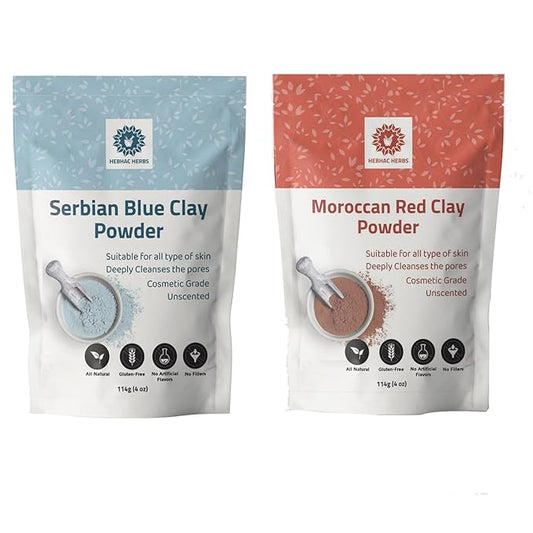 Serbian Blue Clay, Morocan Red clay