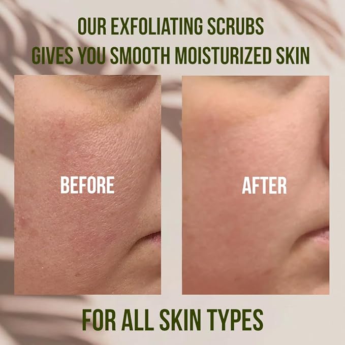 Organic Avocado & Orange Body Scrub Moisturize & Soften Skin, Pure Natural Skincare Exfoliator, Shower Salt Scrub For Exfoliating Dead Skin cells, Body Scrubber & Face Cleanse with Essential Oils