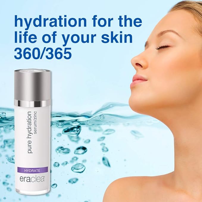 eraclea Pure Hydration Serum, Soothing Face Serum with Hyaluronic Acid and Zinc to Calm Redness and Irritated Skin, Ultra-Hydrating Anti-Wrinkle Hyaluronic Acid Serum for All Skin Types (1 fl oz)