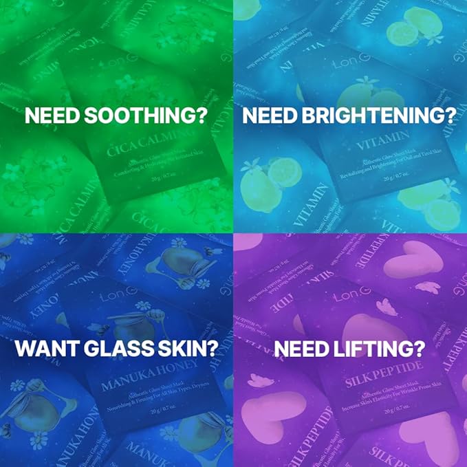 Cica Calming Authentic Glow Sheet Mask - Skin Soothing for Sensitive Blemish Troubled skin, Heartleaf, centella asiatica extract, hydration, skin barrier, Korean skincare, 10 sheets/0.7 oz