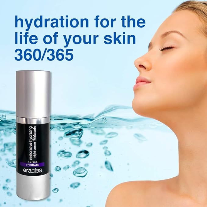 eraclea Hydrating Night Cream +Melatonin, Anti-Aging Night Cream with Hyaluronic Acid, Argireline, Peptides and Squalane. Improves Skin Radiance, Non-Greasy and Reduces Wrinkles (1.0 fl oz)