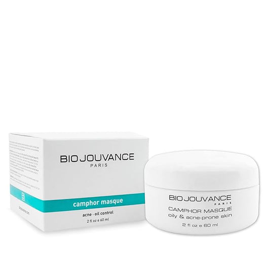 Camphor Mask 2oz / 60ml - For Normal/Oily/Acne-Prone Skin | Eliminate Acne Breakouts | Minimizes Large Pores | Weekly Facial Skin Care Treatment Regimen | Made in France