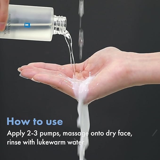 AHA Blackhead Out Cleansing Oil, Jojoba Oil, Makeup Remover, Blackhead & Pore Cleaner, Gentle Face Cleanser, Korean Skincare, 150ml, 5.07 fl. oz.