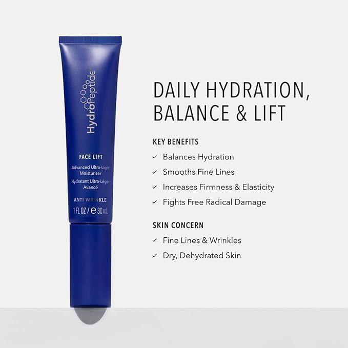 HydroPeptide Eye Authority and Face Lift Advanced Ultra-Light Moisturizer Bundle, (0.5 Ounce and 1 Ounce)