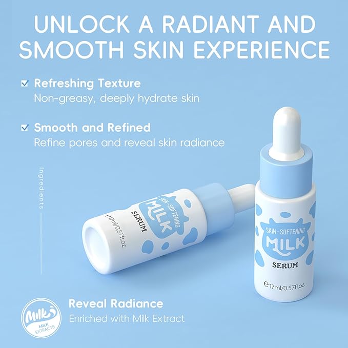 11 In 1 Milk Skincare Set for Women & Teens, Travel Skincare Set, Skincare Kits Milk Girls Gifts, Skin Care for Teens 10-12, Deep Moisturizing & Gentle Milk Teen Skin Care Kit for Women, Girls