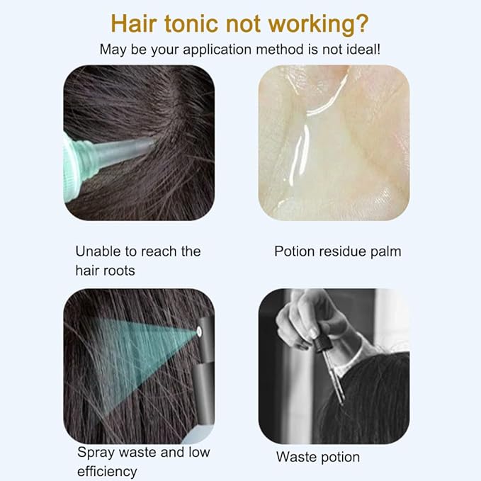 SYCOOVEN Scalp Applicator Comb for Hair Scalp Treatment, Hair Oil Root Comb Massager for Hair Growth, Essential Oil Bottle (Black)