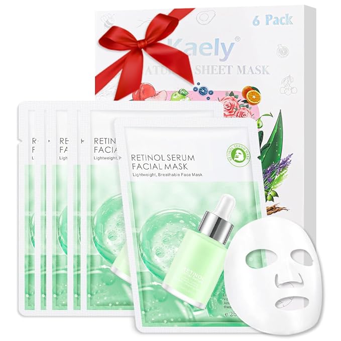 Face Sheet Mask Skincare,Hydrating Spa Face Mask For Sensitive Skin,Moisturize,Nourish for All Skin Types,Natural Skin Care Spa Face Mask for Women Men Girls,Pack of 6