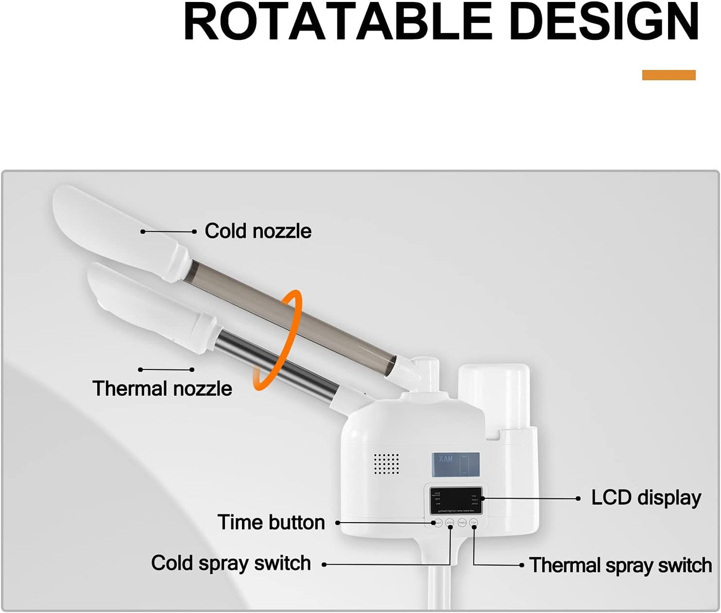 Professional 2 in 1 Facial Steamer Upgrade Esthetician Steamer with hot & Cold Nozzle Beauty Salon Spa