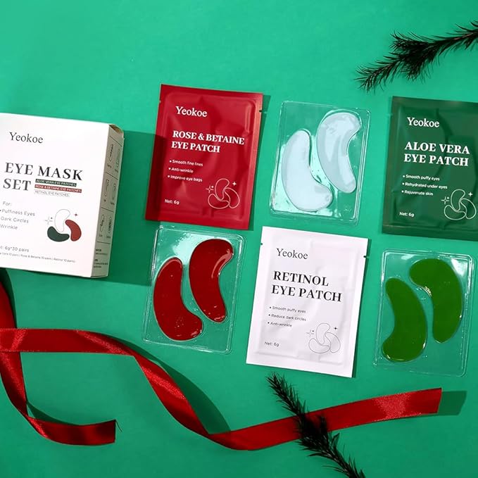 Under Eye Patches For Puffy Eyes and Dark Circles Wrinkle,30 Pairs Face Masks SkinCare With Retinol Serum,Aloe Vera,Rose Betaine