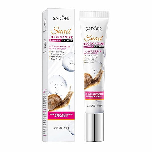 Snail Recombinant Collagen Eye Cream,Snail Repair Eye Cream with Snail Mucin Extract and Collagen,Anti-Aging Moisturizerfor Blemish Care - Effective Eye Repair and Anti-Wrinkle Formula (1PCS)