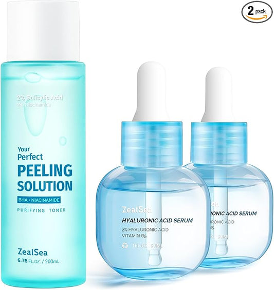 ZealSea Salicylic Acid Toner and Hyaluronic Acid Serum Bundle