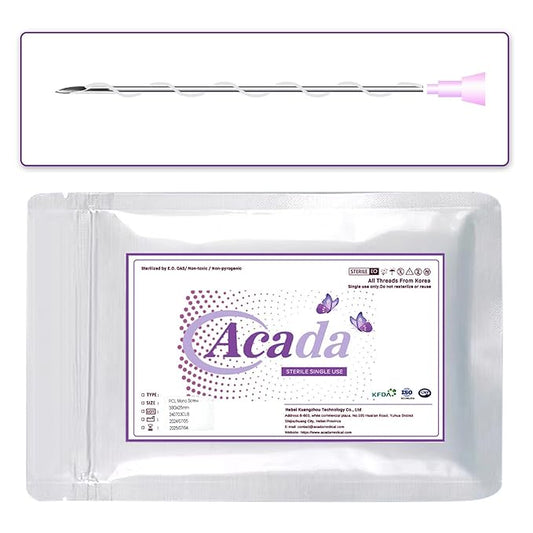 ACADA Pcl Threads for Face, Pcl Screw Threads 30G25mm, Anti-Aging, Pcl Threads Sharp, Long-Lasting Skin Rejuvenation and Firming, 20Pcs