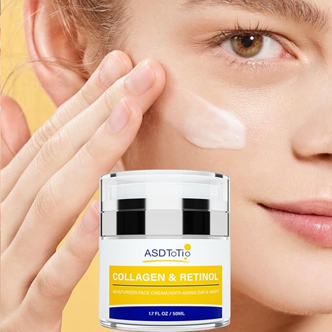Collagen Face Moisturizer-Day & Night Anti-Aging Moisturizer with Retinol and Hyaluronic Acid for Men and Women - Reduces Wrinkles and Hydrates Skin