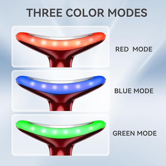 Neck Face Massager, 3-in-1 Portable Facial Massager (Red)