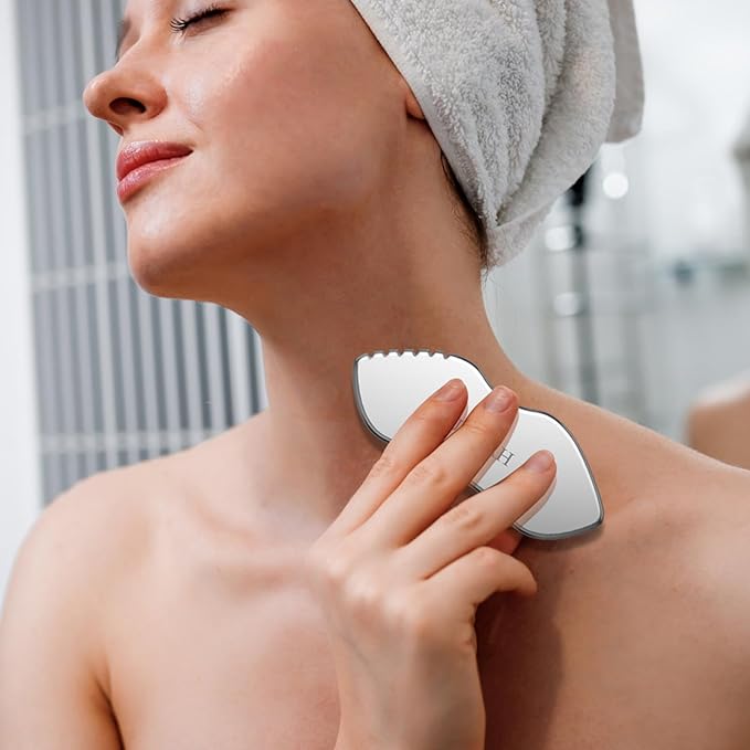 Stainless Steel Gua Sha & Face Rollers - Metal Roller for Eyes & Neck, Anti-Aging Facial Massage Tools, Gua Sha Facial Tool Kit (JGS-1)