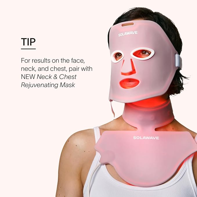 Solawave Wrinkle Retreat Light Therapy Face Mask | Red Light Mask with Infrared Light to restore firm skin | 10 minute treatment