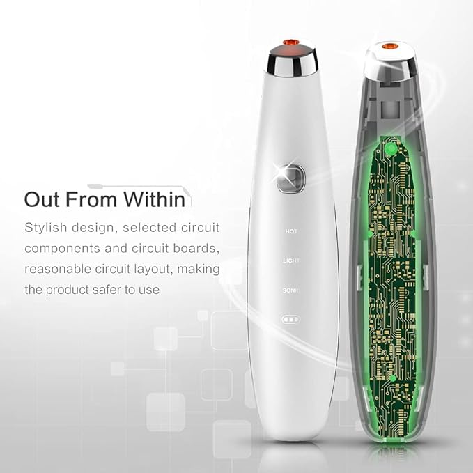 TOUCHBeauty Eye Massager Wand with 40℃, Eye Cream Booster with Heat/Vibrαtion/Red Mode, Fine Lines Remover TB-1662