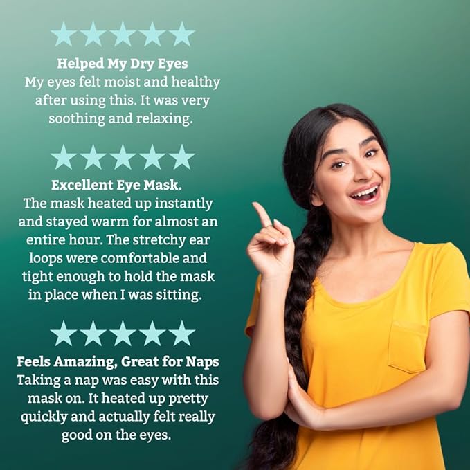 TearRestore Heated Eye Mask | EyeRelax Mint-Infused Warm Compress for Dry Eyes | Self Heating Steam Eye Mask for Stye Eye Treatment | Moist Heat Compress for Eyes, No Microwave (30 Count)